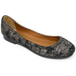 Frye black & gold Carson leather ballet flats size 6.5